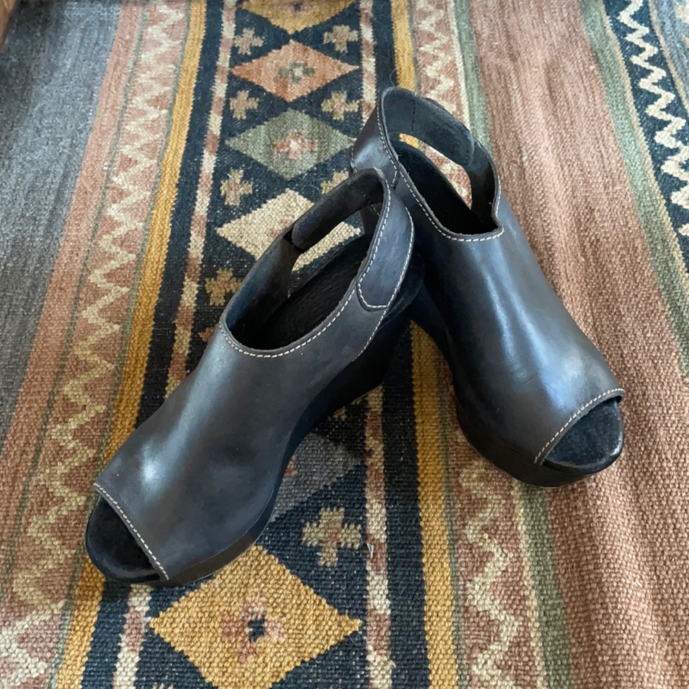 Reba wedges; leather upper;